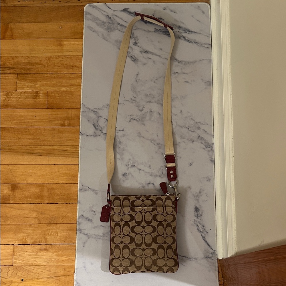 Coach Red and Brown Crocodile Crossbody Bag - Picture 2 of 10